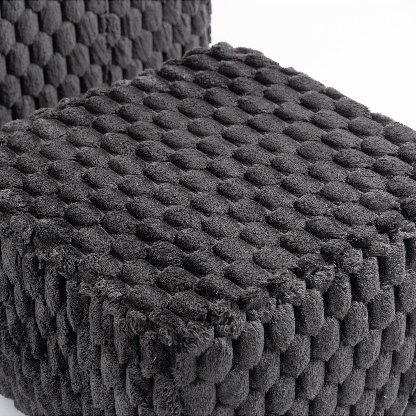 Divano a compressione in velluto a coste di lusso Lingge con pouf