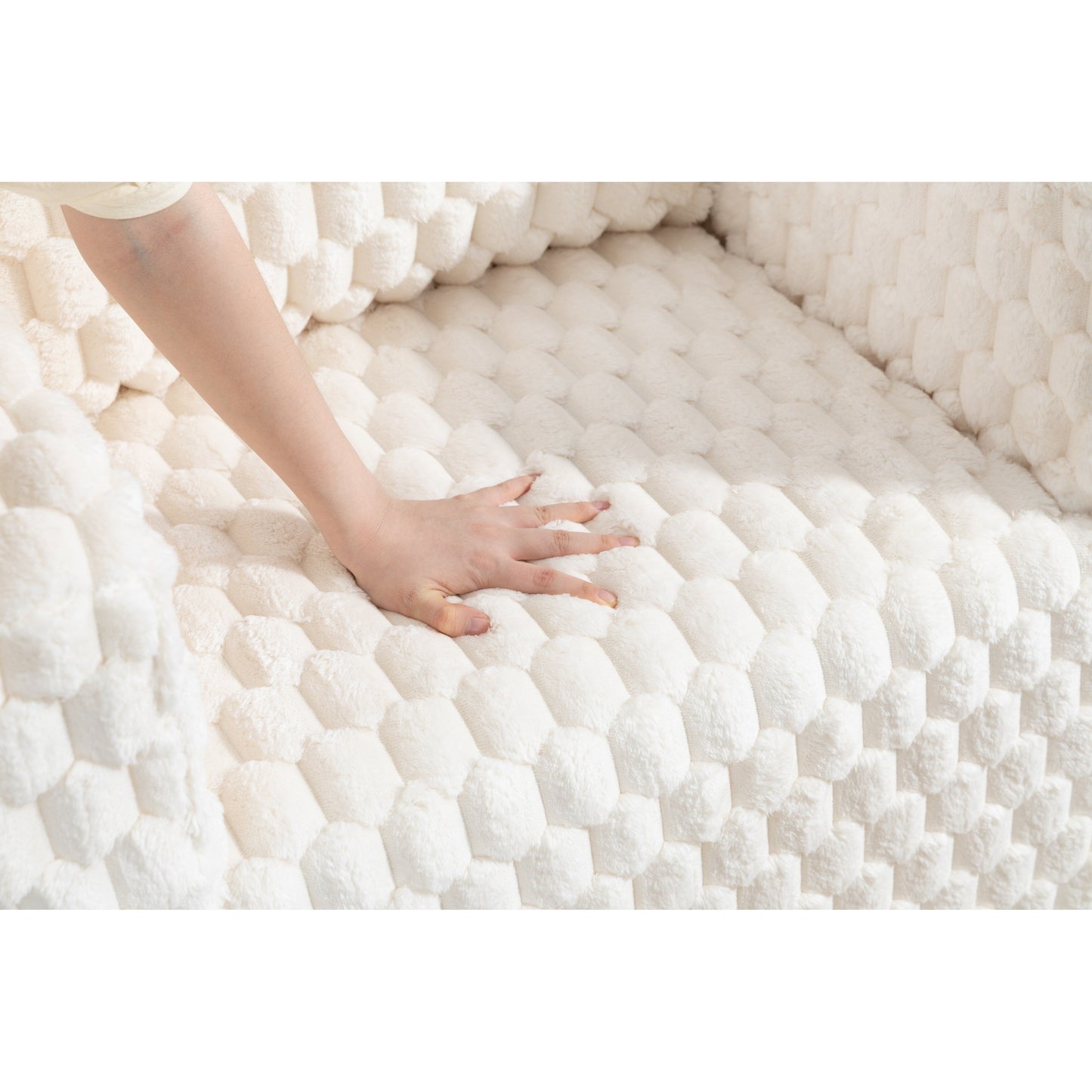 Divano a compressione in velluto a coste di lusso Lingge con pouf