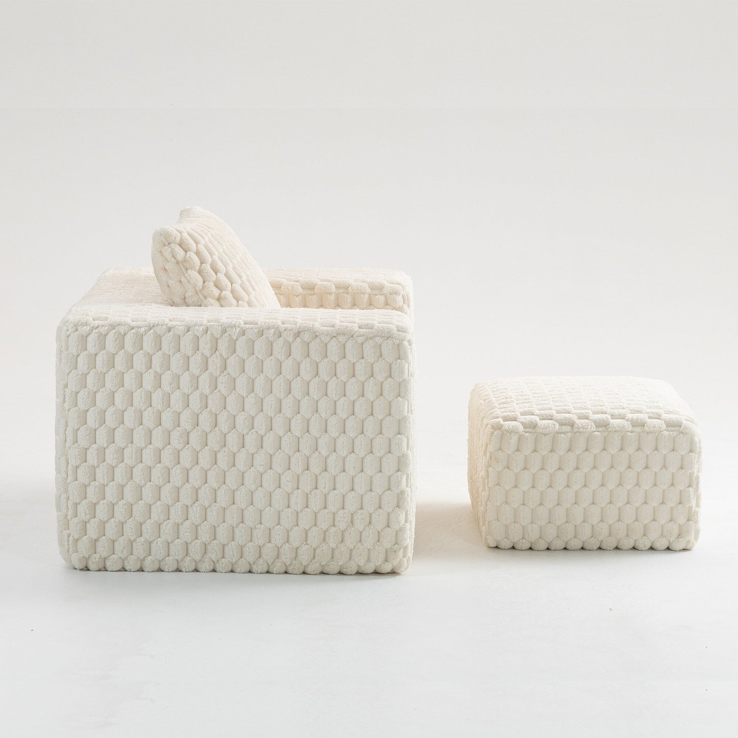 Divano a compressione in velluto a coste di lusso Lingge con pouf