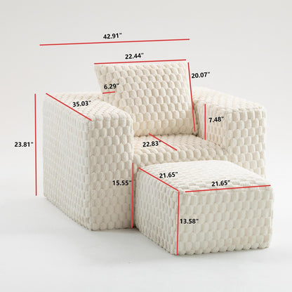 Divano a compressione in velluto a coste di lusso Lingge con pouf