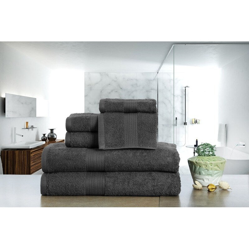 Lussuoso set di asciugamani da bagno in cotone da 600 g/m², 6 pezzi, di Ample Decor