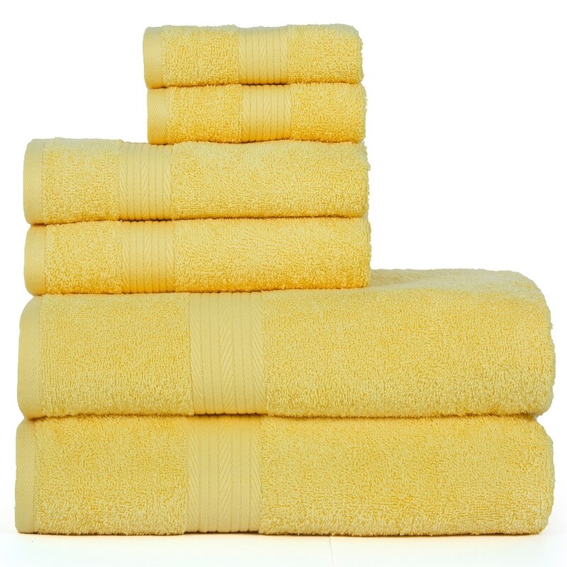 Lussuoso set di asciugamani da bagno in cotone da 600 g/m², 6 pezzi, di Ample Decor