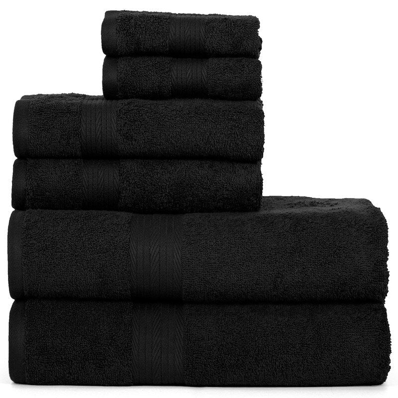Lussuoso set di asciugamani da bagno in cotone da 600 g/m², 6 pezzi, di Ample Decor