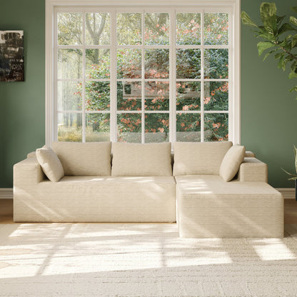 Divano componibile color crema lussuoso e confortevole