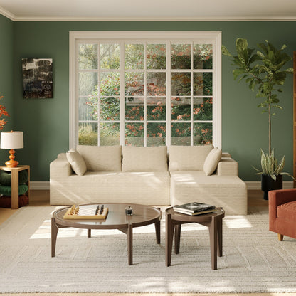 Divano componibile color crema lussuoso e confortevole