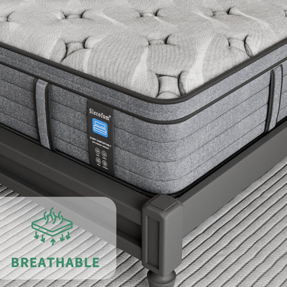 Materasso ibrido di lusso in memory foam da 12'' in una scatola, formato singolo/matrimoniale/queen size/king size, per alleviare la pressione