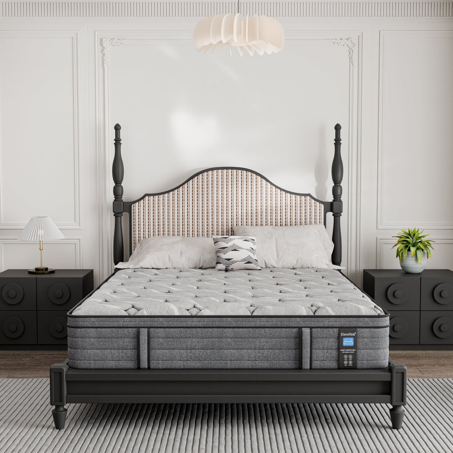 Materasso ibrido di lusso in memory foam da 12'' in una scatola, formato singolo/matrimoniale/queen size/king size, per alleviare la pressione