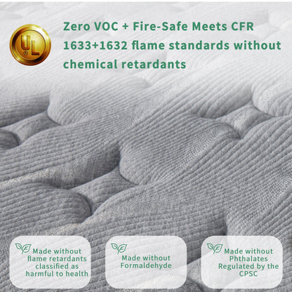 Materasso ibrido di lusso in memory foam da 12'' in una scatola, formato singolo/matrimoniale/queen size/king size, per alleviare la pressione