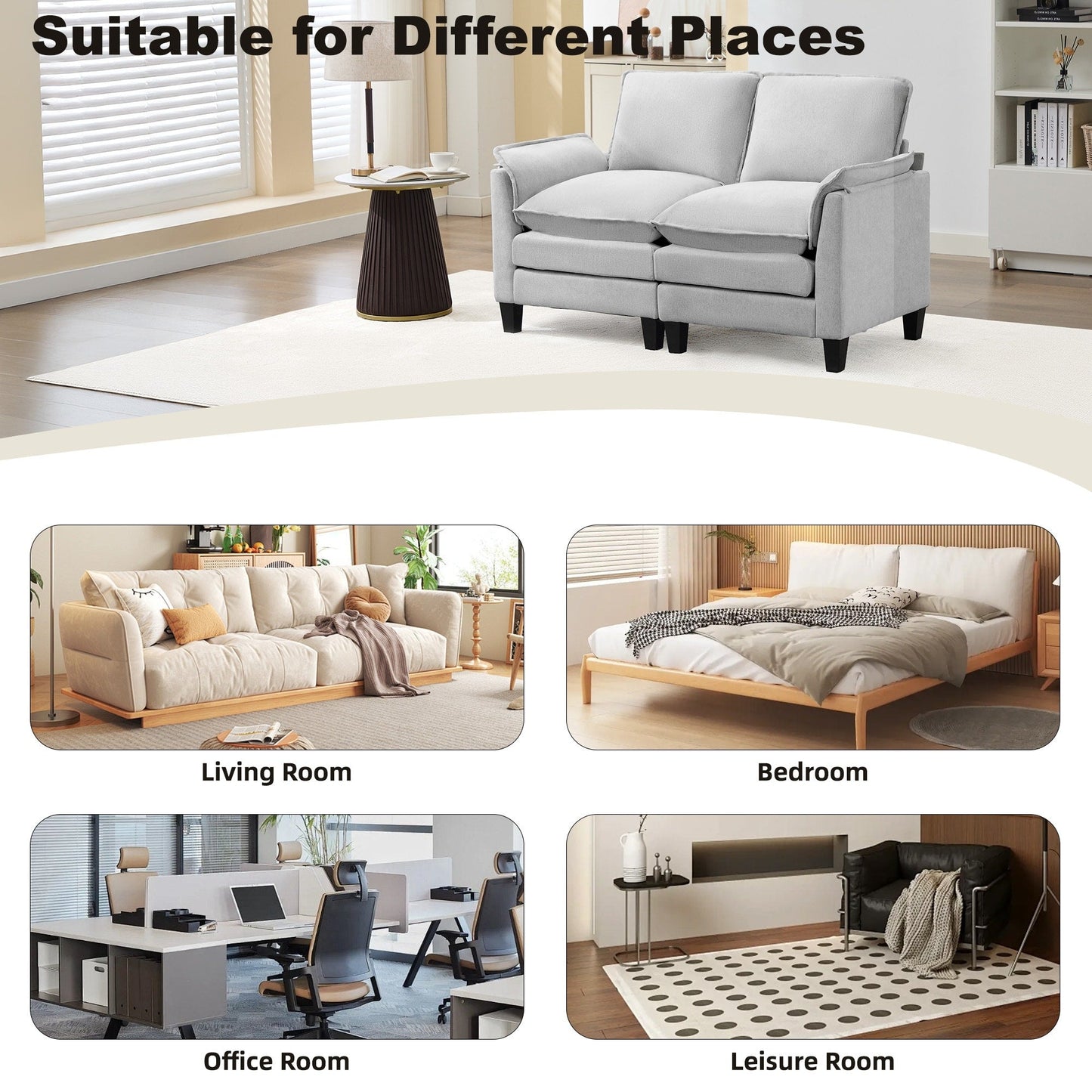 Divano di lusso a 2 posti, comfort come una nuvola, design robusto, per soggiorni e uffici