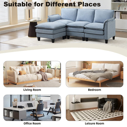 Divano di lusso a 3 posti e poggiapiedi: comfort ultra-morbido e multi-stanza