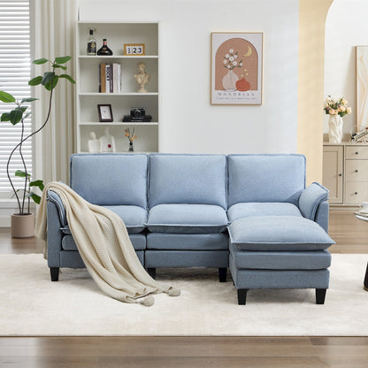 Divano di lusso a 3 posti e poggiapiedi: comfort ultra-morbido e multi-stanza