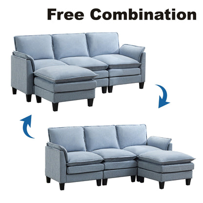 Divano di lusso a 3 posti e poggiapiedi: comfort ultra-morbido e multi-stanza