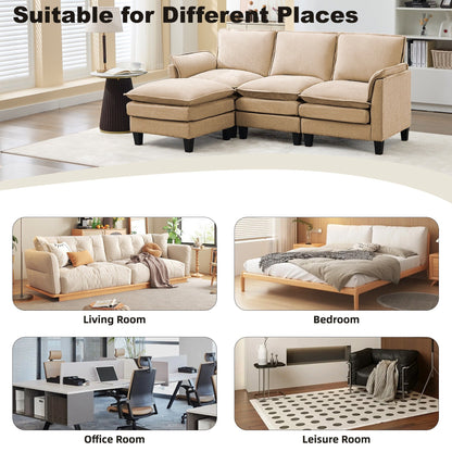 Divano di lusso a 3 posti e poggiapiedi: comfort ultra-morbido e multi-stanza