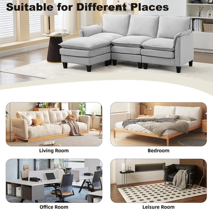 Divano di lusso a 3 posti e poggiapiedi: comfort ultra-morbido e multi-stanza