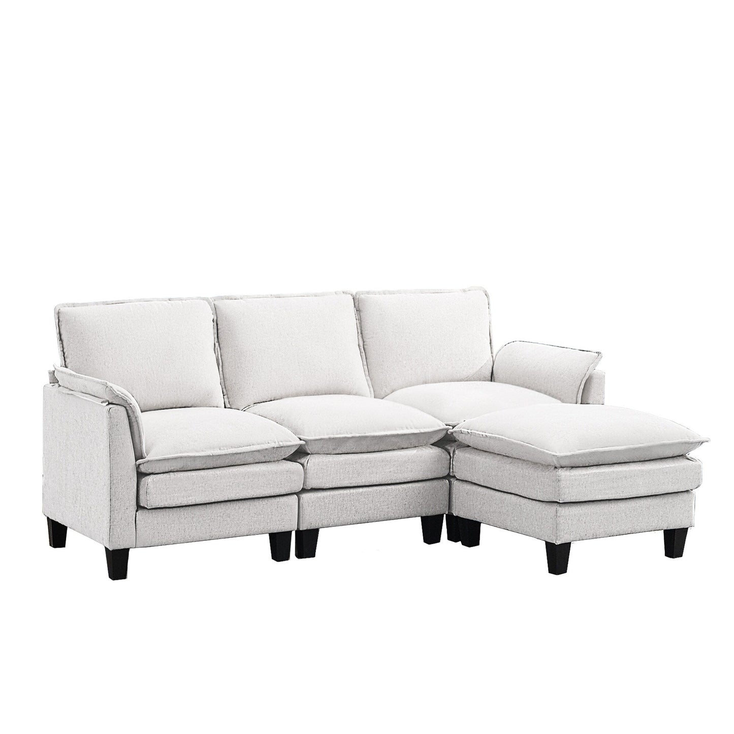 Divano di lusso a 3 posti e poggiapiedi: comfort ultra-morbido e multi-stanza