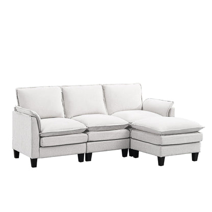 Divano di lusso a 3 posti e poggiapiedi: comfort ultra-morbido e multi-stanza