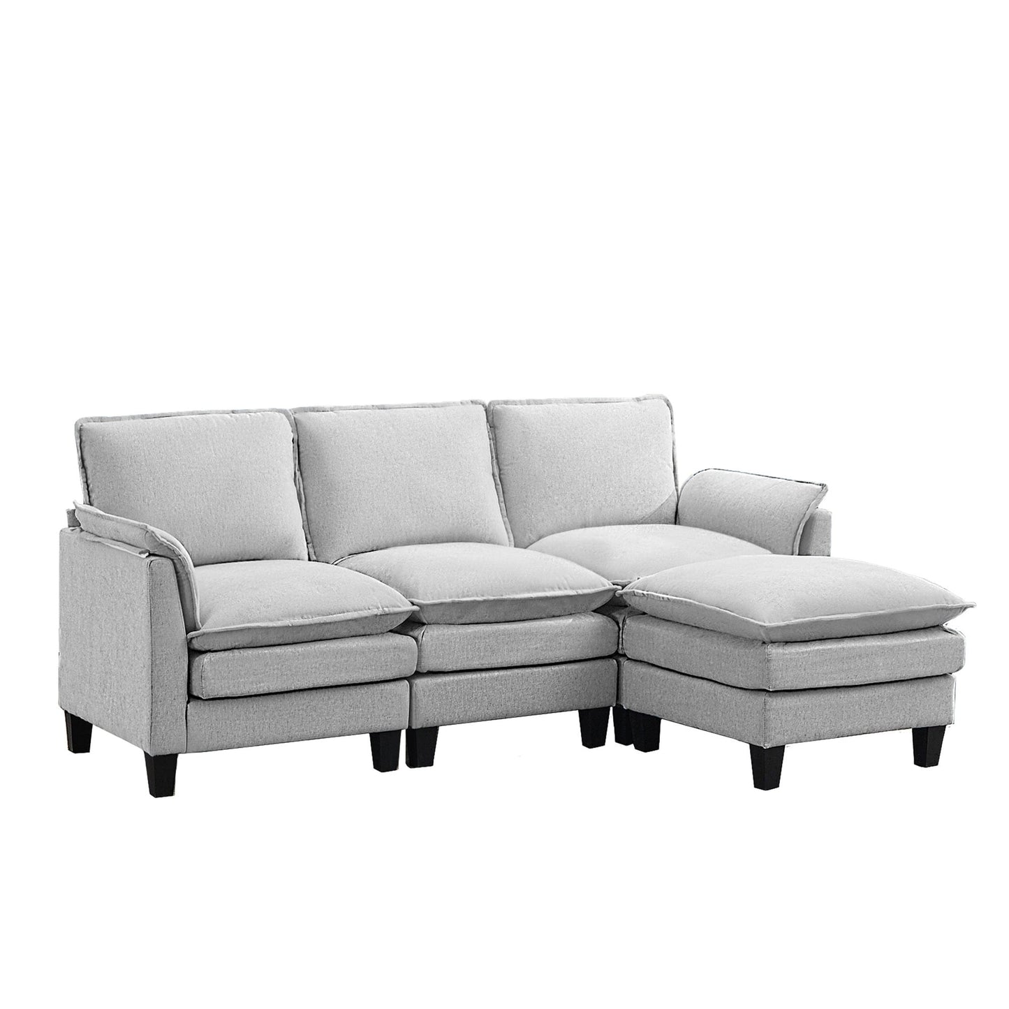 Divano di lusso a 3 posti e poggiapiedi: comfort ultra-morbido e multi-stanza