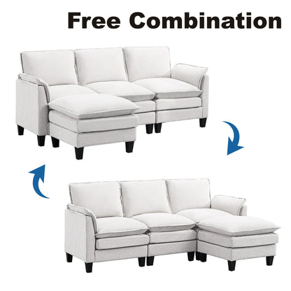 Divano di lusso a 3 posti e poggiapiedi: comfort ultra-morbido e multi-stanza