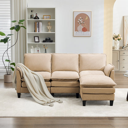 Divano di lusso a 3 posti e poggiapiedi: comfort ultra-morbido e multi-stanza