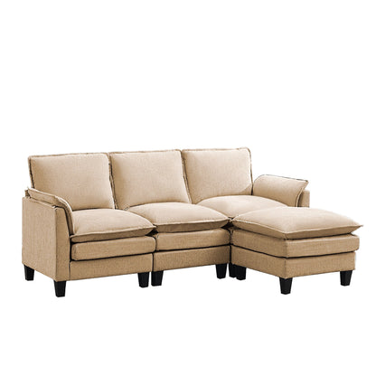 Divano di lusso a 3 posti e poggiapiedi: comfort ultra-morbido e multi-stanza