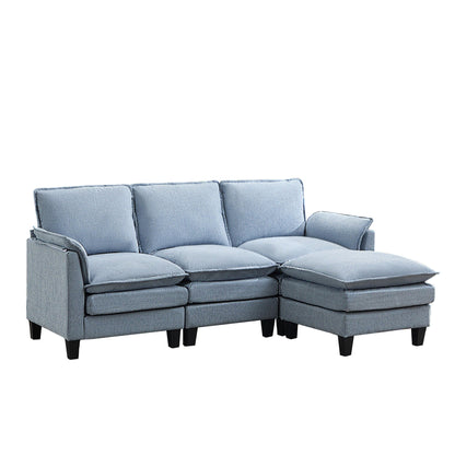 Divano di lusso a 3 posti e poggiapiedi: comfort ultra-morbido e multi-stanza