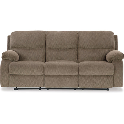 Divano reclinabile manuale Lyla, schienale a baldacchino, poliestere marrone rovere, 86 pollici