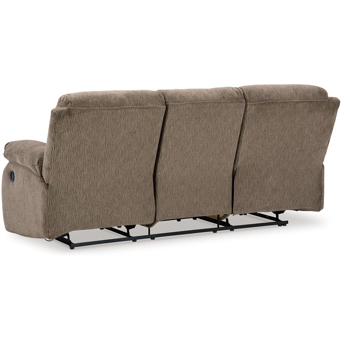 Divano reclinabile manuale Lyla, schienale a baldacchino, poliestere marrone rovere, 86 pollici