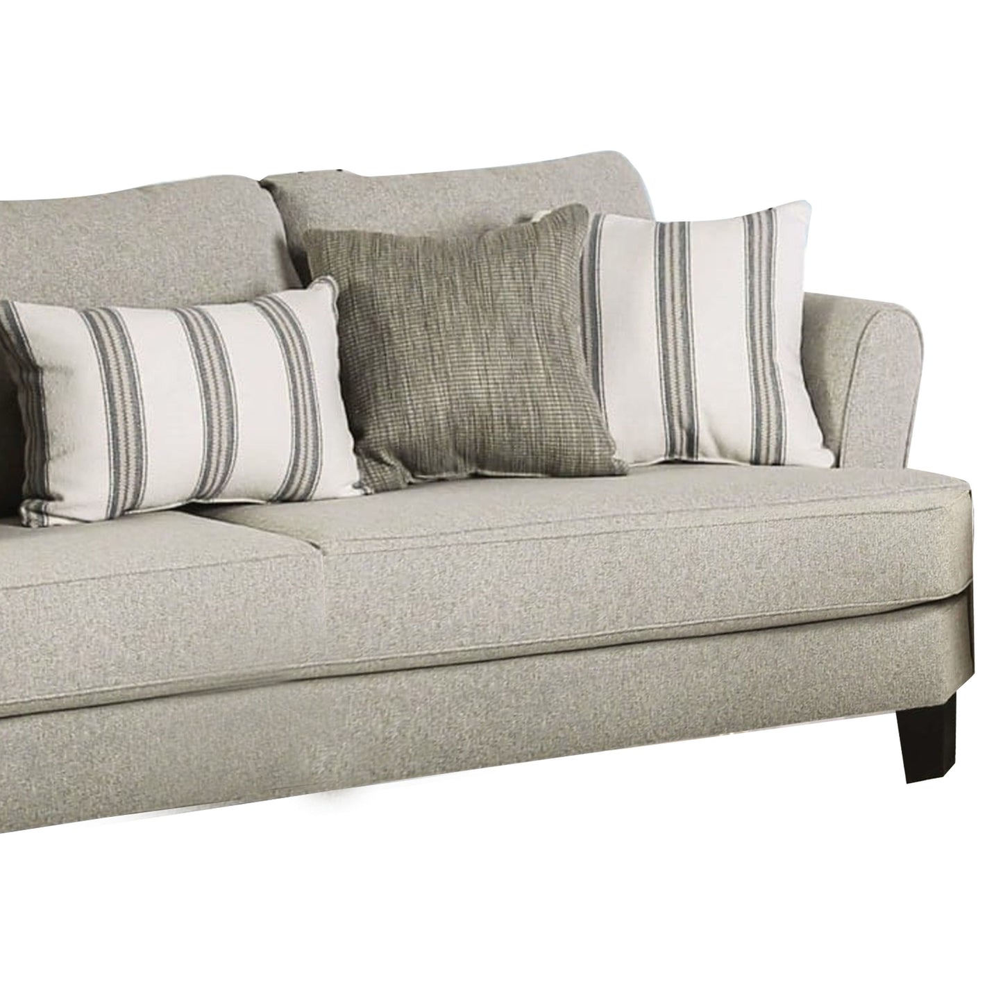 Divano Lymo, 98 pollici, beige casual e avorio, 5 cuscini decorativi