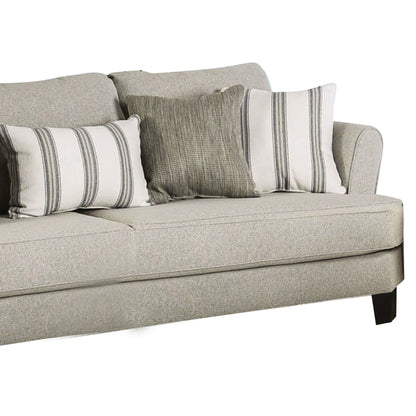 Divano Lymo, 98 pollici, beige casual e avorio, 5 cuscini decorativi