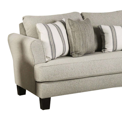 Divano Lymo, 98 pollici, beige casual e avorio, 5 cuscini decorativi