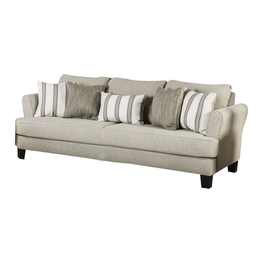 Divano Lymo, 98 pollici, beige casual e avorio, 5 cuscini decorativi