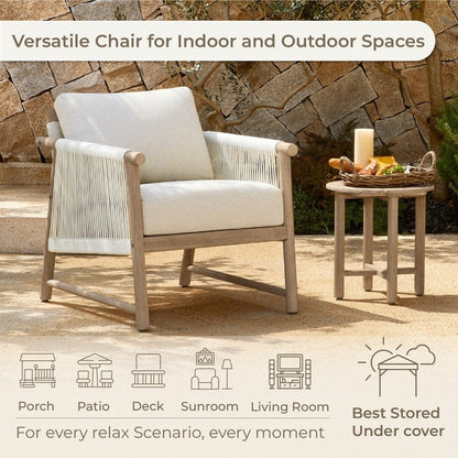 Sedia da esterno Lynn Outdoor in legno di acacia per patio