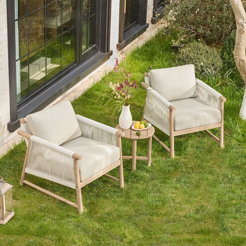 Sedia da esterno Lynn Outdoor in legno di acacia per patio