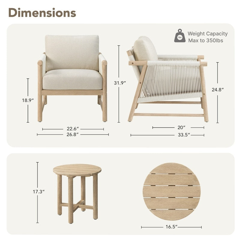 Sedia da esterno Lynn Outdoor in legno di acacia per patio