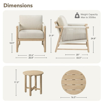 Sedia da esterno Lynn Outdoor in legno di acacia per patio