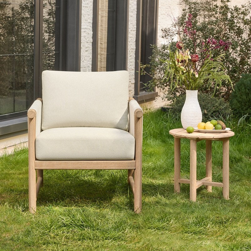 Sedia da esterno Lynn Outdoor in legno di acacia per patio