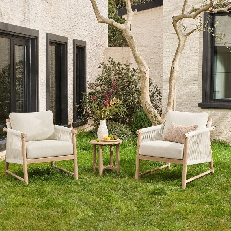 Sedia da esterno Lynn Outdoor in legno di acacia per patio