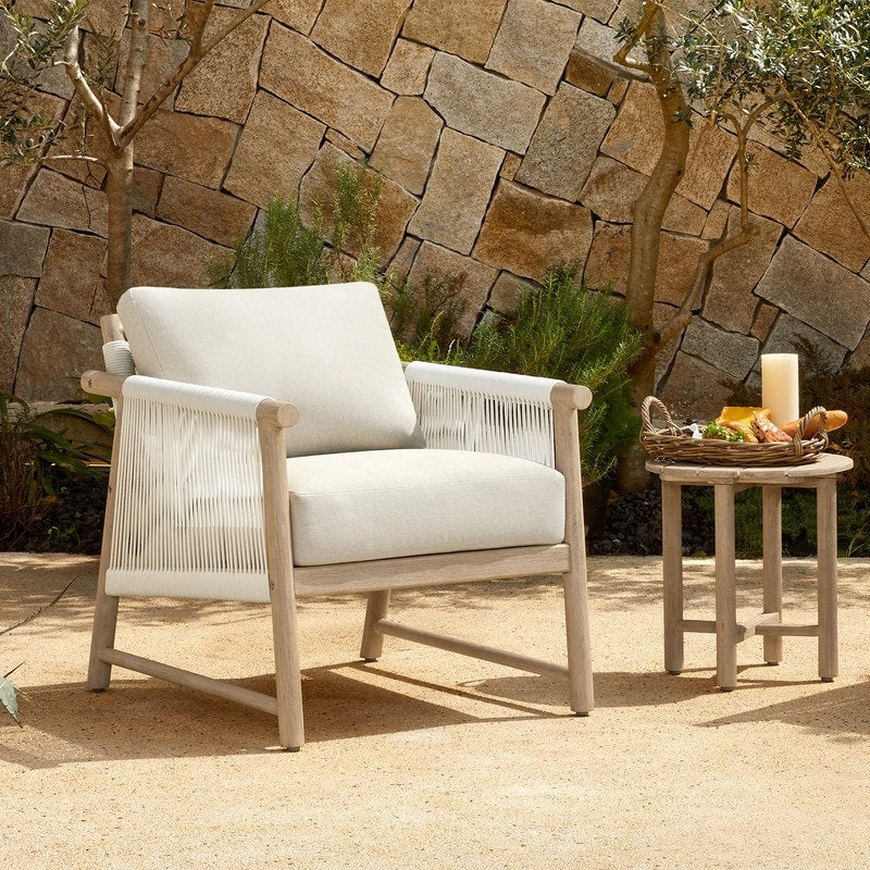 Sedia da esterno Lynn Outdoor in legno di acacia per patio