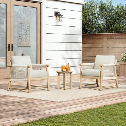 Sedia da esterno Lynn Outdoor in legno di acacia per patio