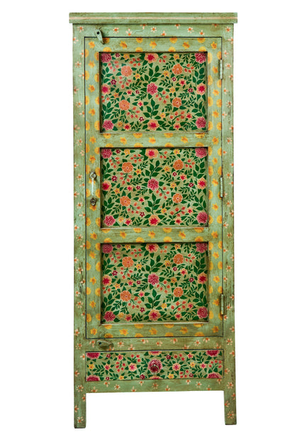 Frida - Fiori Cabinet Con Sportello E Cassetto dipinto a mano
