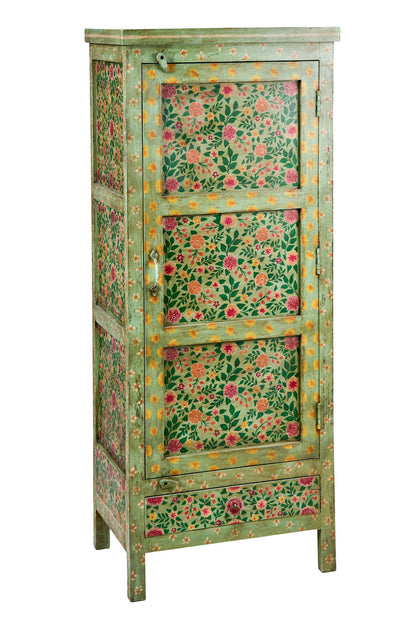 Frida - Fiori Cabinet Con Sportello E Cassetto dipinto a mano