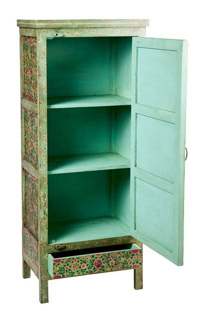Frida - Fiori Cabinet Con Sportello E Cassetto dipinto a mano
