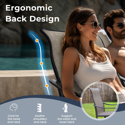 MAISON ARTS Set da pranzo per patio da 5 pezzi, composto da 4 sedie girevoli con cinghie e 1 tavolo da pranzo rotondo con rivestimento E-coating e foro per ombrellone