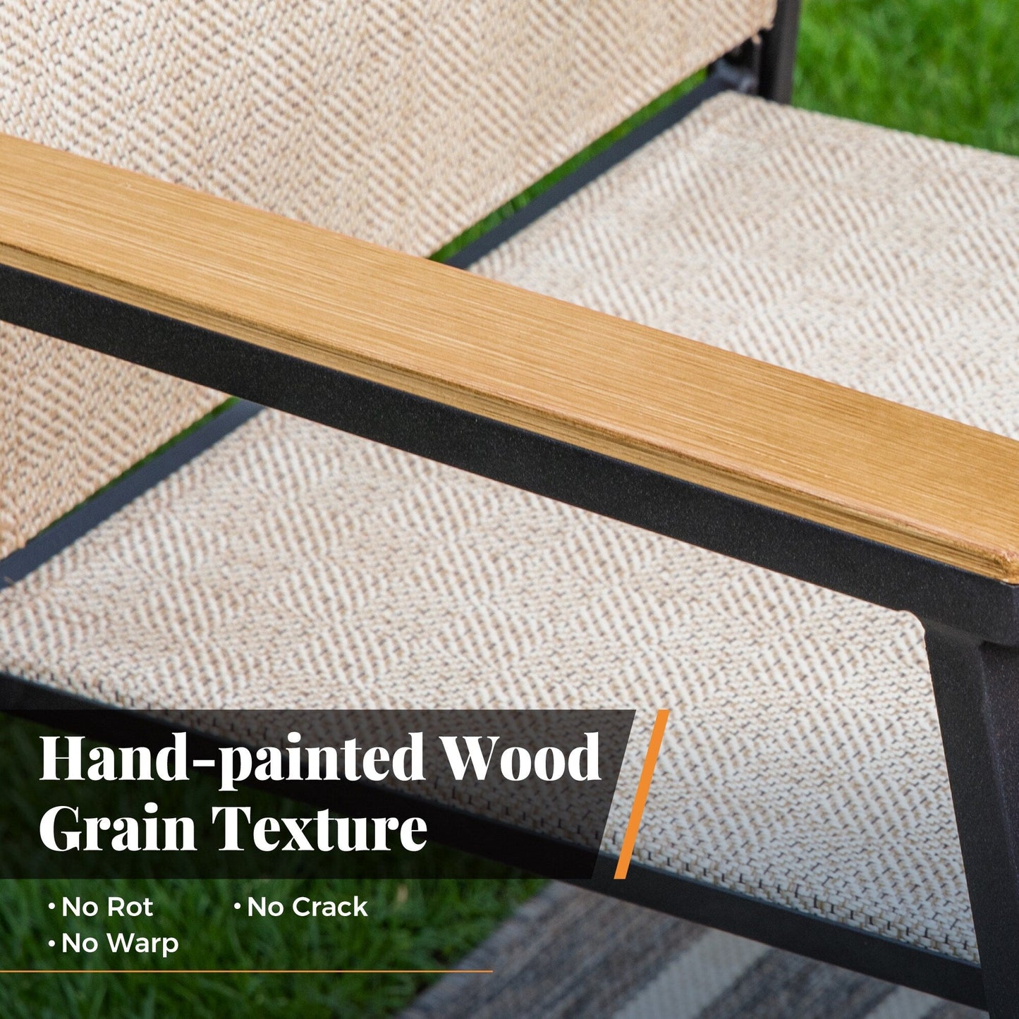 MAISON ARTS Set da pranzo per patio da 5 pezzi, 4 sedie da pranzo impilabili in alluminio e 1 tavolo in metallo - Nero