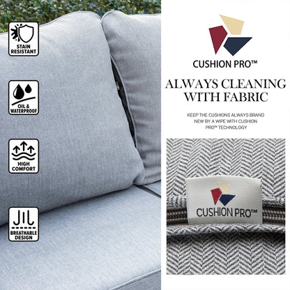 MAISON ARTS Set da conversazione per patio da 6/7 pezzi, set di divani con 2/4 sedie singole, 1 divano a 3 posti e tavolino/pouf