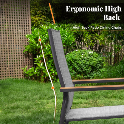 MAISON ARTS Set da pranzo per esterno da 7/9 pezzi, 1 tavolo in metallo estensibile e 6/8 sedie in textilene