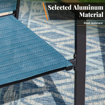 MAISON ARTS Set da pranzo per esterno da 7/9 pezzi, 1 tavolo in metallo estensibile e 6/8 sedie in textilene