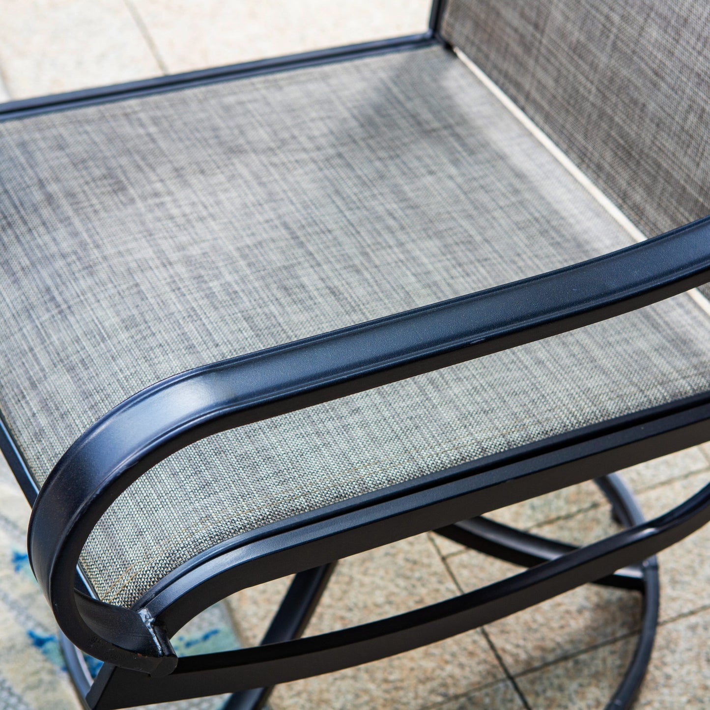 MAISON ARTS Set di mobili da pranzo per patio da 7/9 pezzi con sedie girevoli e 1 tavolo da pranzo rettangolare espandibile per esterni