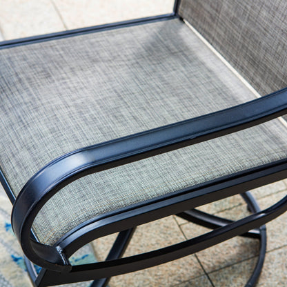 MAISON ARTS Set di mobili da pranzo per patio da 7/9 pezzi con sedie girevoli e 1 tavolo da pranzo rettangolare espandibile per esterni