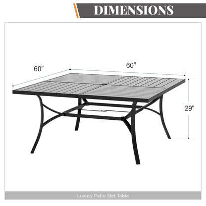 MAISON ARTS Set da pranzo da giardino da 9 pezzi con 8 sedie impilabili in textilene e 1 tavolo in metallo